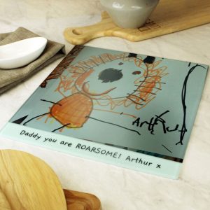 Personalised Children's Drawing Upload Glass Chopping Board
