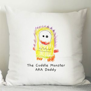 Personalised Children's Drawing Photo Upload Cushion Mum Nan