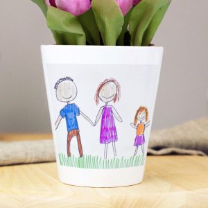 Personalised Children's Drawing Photo Upload Plant Pot