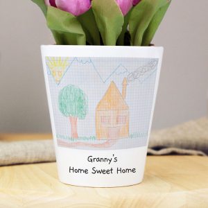 Personalised Children's Drawing Photo Upload Plant Pot