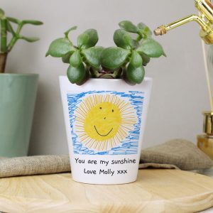 Personalised Children's Drawing Photo Upload Plant Pot