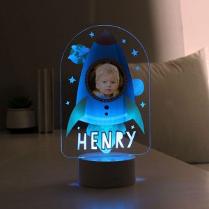 Personalised Rocket Photo Upload LED Colour Changing Light