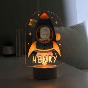 Personalised Rocket Photo Upload LED Colour Changing Light