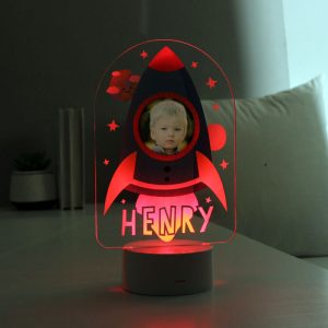 Personalised Rocket Photo Upload LED Colour Changing Light