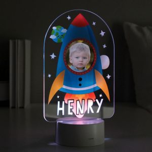 Personalised Rocket Photo Upload LED Colour Changing Light