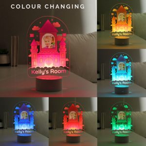 Personalised Pink Castle Photo Upload LED Light