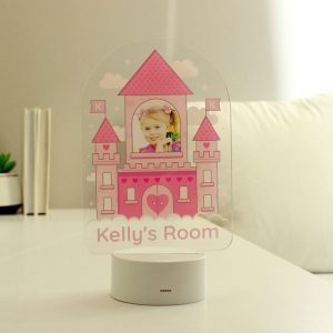Personalised Pink Castle Photo Upload LED Light