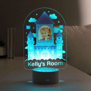 Personalised Pink Castle Photo Upload LED Light