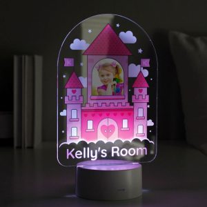 Personalised Pink Castle Photo Upload LED Light