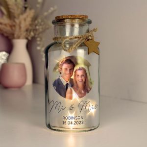 Women's Personalised Photo Upload LED Glass Jar - Mum's Gift