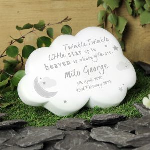 Personalised Twinkle Twinkle Resin Cloud Infant Memorial