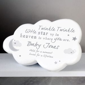 Personalised Twinkle Twinkle Resin Cloud Infant Memorial