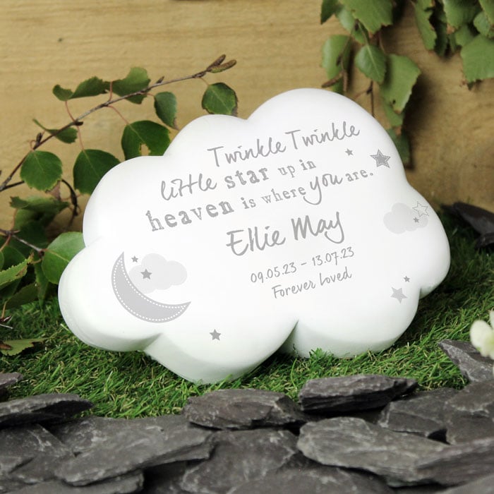 Personalised Twinkle Twinkle Resin Cloud Infant Memorial