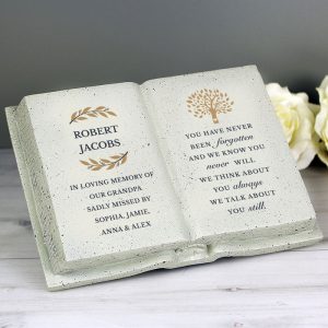 Personalised Family Tree Memorial Resin Book Ornament