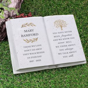Personalised Family Tree Memorial Resin Book Ornament