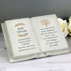 Personalised Family Tree Memorial Resin Book Ornament