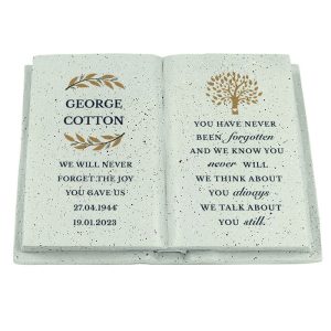 Personalised Family Tree Memorial Resin Book Ornament