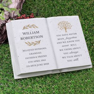 Personalised Family Tree Memorial Resin Book Ornament