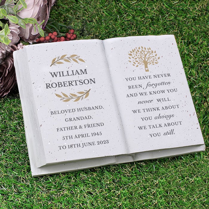 Personalised Family Tree Memorial Resin Book Ornament