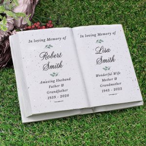Personalised Couples In Loving Memory Resin Book Ornament