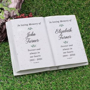Personalised Couples In Loving Memory Resin Book Ornament