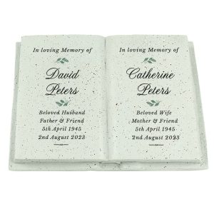 Personalised Couples In Loving Memory Resin Book Ornament