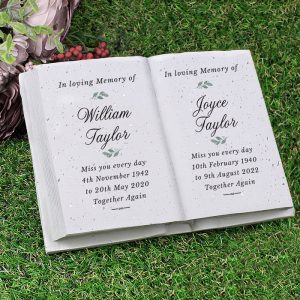 Personalised Couples In Loving Memory Resin Book Ornament