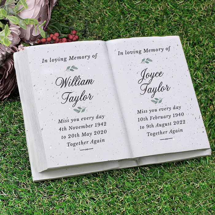 Personalised Couples In Loving Memory Resin Book Ornament