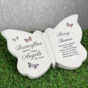 Personalised Grave Ornament Butterflies Appear - Resin