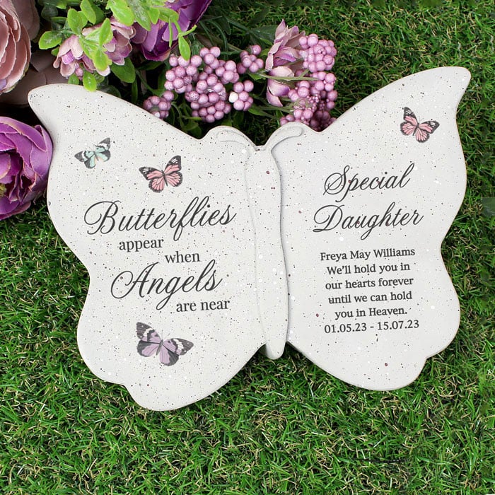Personalised Grave Ornament Butterflies Appear - Resin