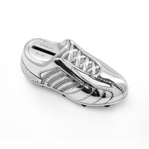 Personalised Silver Plated Football Boot Money Box