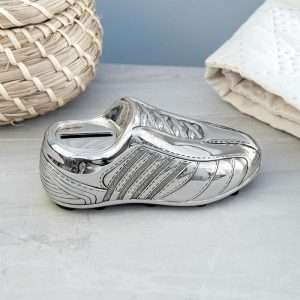 Personalised Silver Plated Football Boot Money Box