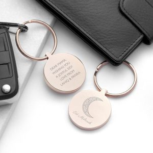 Personalised Eid Mubarak Keyring Silver or Rose Gold
