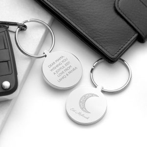 Personalised Eid Mubarak Keyring Silver or Rose Gold