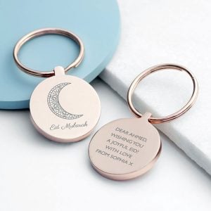 Personalised Eid Mubarak Keyring Silver or Rose Gold