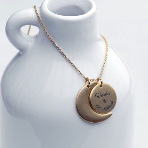 Personalised Eid Mubarak Gold Plated Moon & Sun Necklace