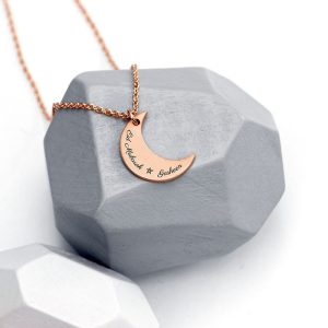 Personalised Eid Mubarak Crescent Moon Necklace