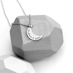 Personalised Eid Mubarak Crescent Moon Necklace