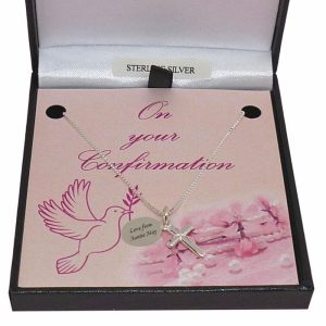 Personalised Sterling Silver Confirmation Cross Necklace