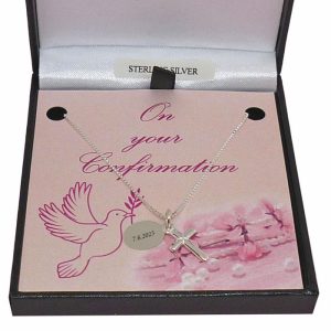 Personalised Sterling Silver Confirmation Cross Necklace