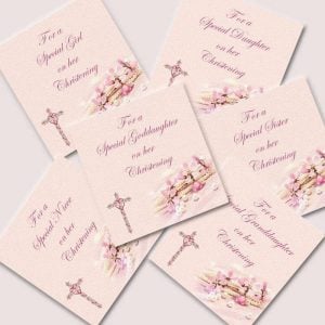Girl's Sterling Silver Cross Birthstone Christening Necklace