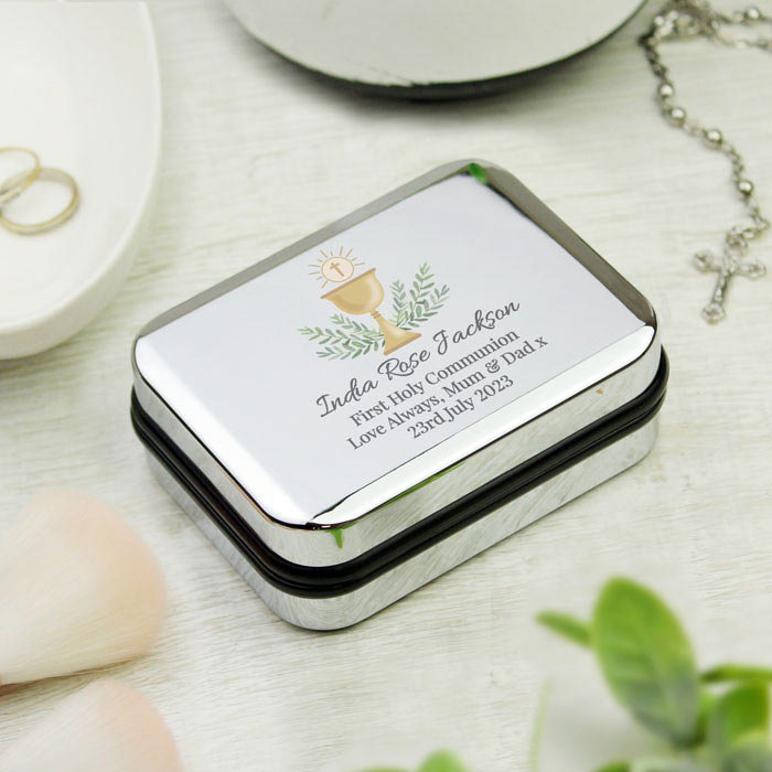 Personalised First Holy Communion Necklace Gift Box Chalice