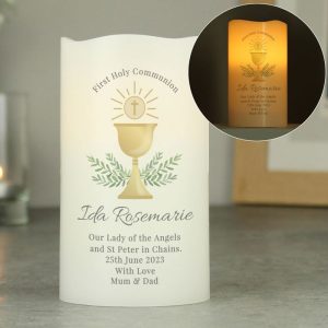 Boy's or Girl's Personalised First Holy Communion LED Candle