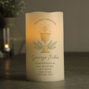 Boy's or Girl's Personalised First Holy Communion LED Candle