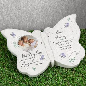Personalised Butterflies Photo Memorial Resin Ornament