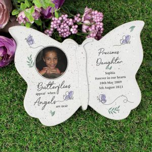 Personalised Butterflies Photo Memorial Resin Ornament