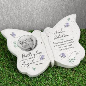 Personalised Butterflies Photo Memorial Resin Ornament