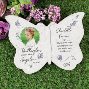 Personalised Butterflies Photo Memorial Resin Ornament