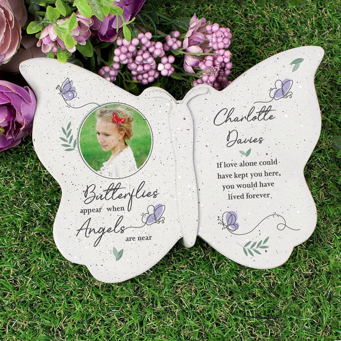 Personalised Butterflies Photo Memorial Resin Ornament