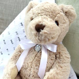 Personalised Teddy Bear & Stainless Steel Initial Disc